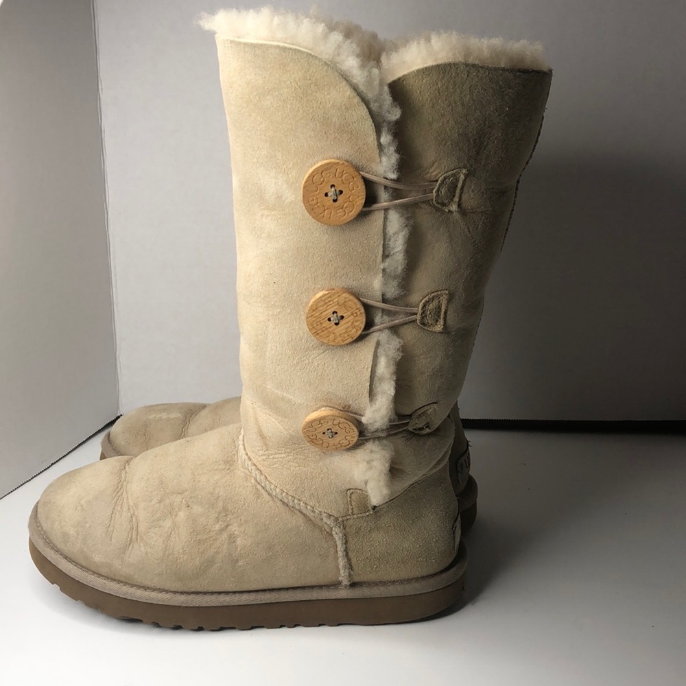 UGG Bailey Suede Button Triplet II boots #96